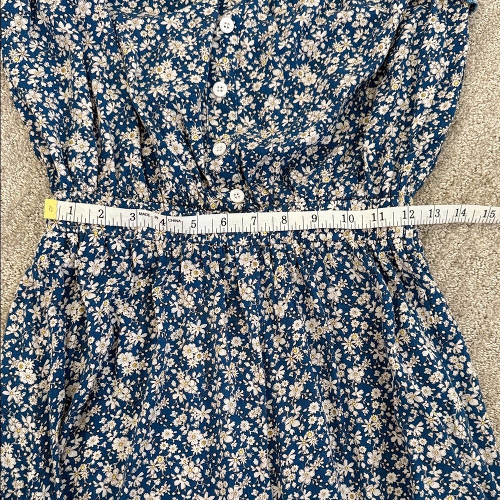 Floral Blue Strapless Dress - Picture 4 of 7